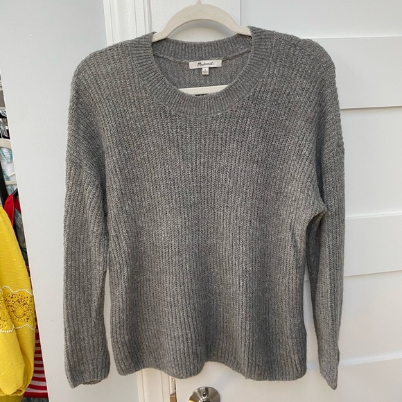 Madewell lightweight grey knit alpaca blend sweater - Picture 3 of 6